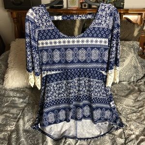 Boho 3/4 Sleeve Blouse